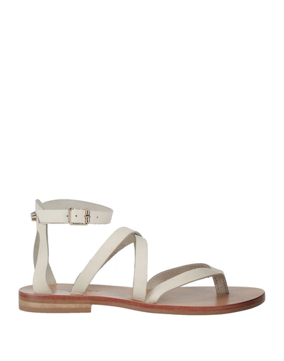 Twinset Toe Strap Sandals In White