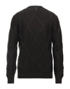 Alpha Studio Sweaters In Dark Brown