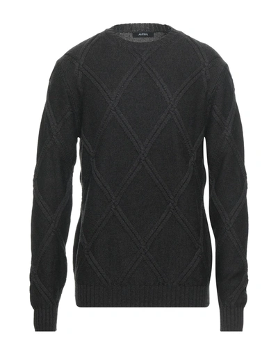 Alpha Studio Sweaters In Steel Grey