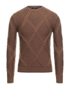 Alpha Studio Sweaters In Brown