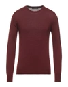 Vneck Sweaters In Rust