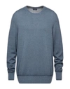 Drumohr Man Sweater Pastel Blue Size 46 Merino Wool
