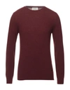 Brooksfield Sweaters In Maroon