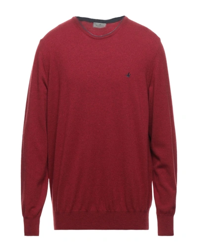 Brooksfield Sweaters In Brick Red
