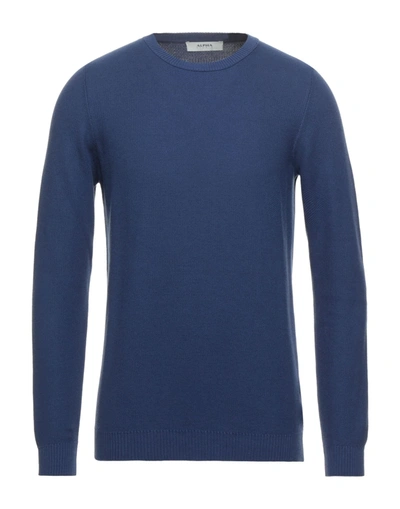 Alpha Studio Sweaters In Blue