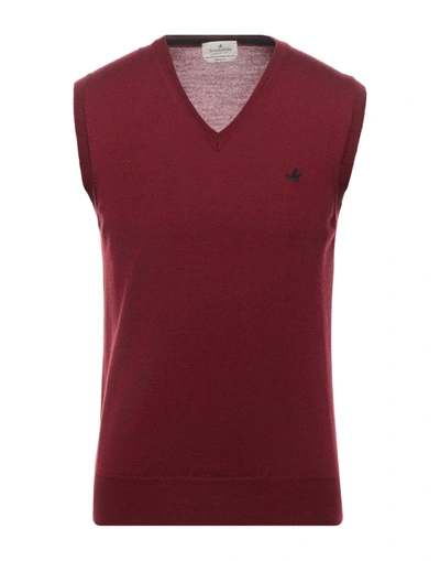 Brooksfield Sweaters In Maroon