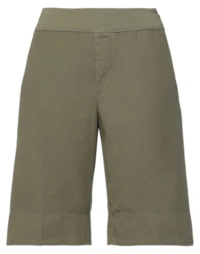 European Culture Woman Shorts & Bermuda Shorts Military Green Size Xs Cotton, Elastane