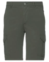 Alpha Studio Man Shorts & Bermuda Shorts Military Green Size 28 Cotton, Elastane