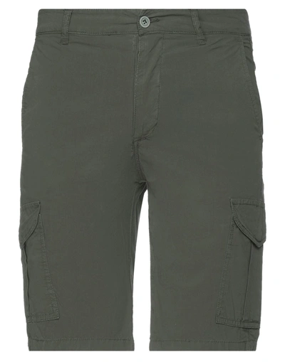 Alpha Studio Man Shorts & Bermuda Shorts Military Green Size 28 Cotton, Elastane In Green