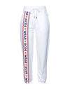 Gcds Cute Tape Logo Cotton Sweatpants In White