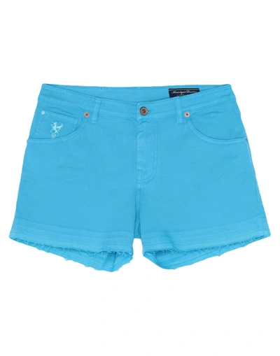 Avantgar Denim By European Culture Woman Shorts & Bermuda Shorts Azure Size 30 Cotton, Polyester, El In Blue