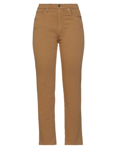 People (+)  Woman Jeans Camel Size 26 Cotton, Elastomultiester, Elastane In Beige