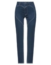 Burberry Dark Canvas Blue Cotton High-rise Heart-motif Skinny Jeans In Blue