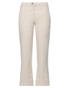 Merci .., Woman Pants Ivory Size 6 Viscose, Rayon, Linen In White