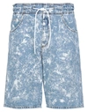 Msgm Denim Shorts With Drawstring In Blue