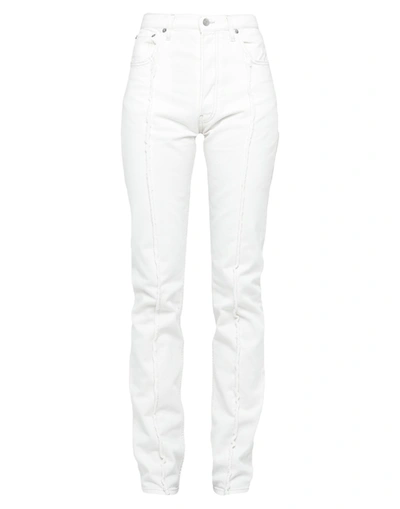 Maison Margiela Skinny Denim Cotton Jeans In White