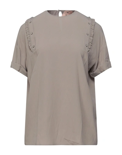 Ndegree21 Blouses In Khaki