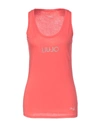 Liu •jo Woman Tank Top Orange Size S Cotton