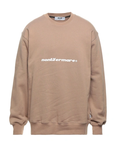 Msgm Sweatshirts In Light Brown