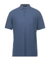 Zanone Polo Shirts In Slate Blue