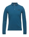Ea7 Polo Shirts In Slate Blue
