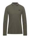 Ea7 Polo Shirts In Military Green