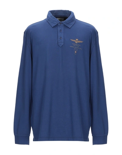 Aeronautica Militare Polo Shirts In Blue