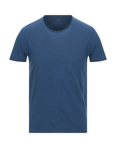 Wool & Co T-shirts In Dark Blue
