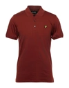 Lyle & Scott Polo Shirts In Brick Red