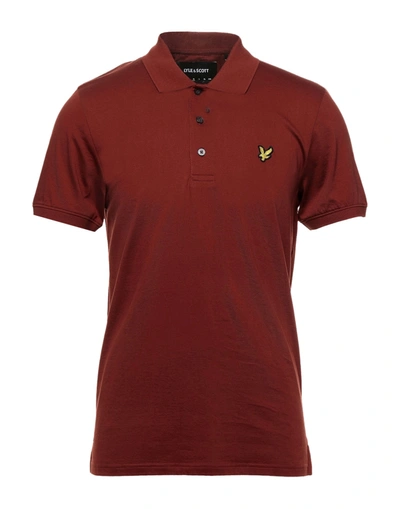 Lyle & Scott Polo Shirts In Brick Red