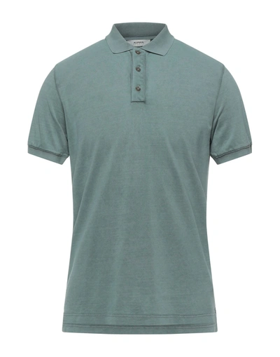 Alpha Studio Polo Shirts In Sage Green