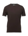 Alpha Studio T-shirts In Dark Brown