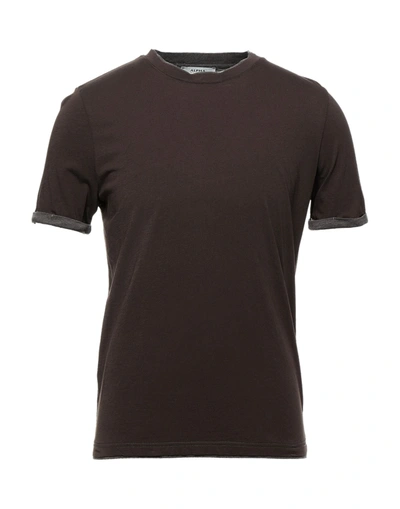 Alpha Studio T-shirts In Dark Brown
