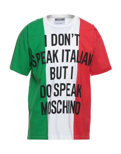 Moschino Woman T-shirt Green Size M Cotton