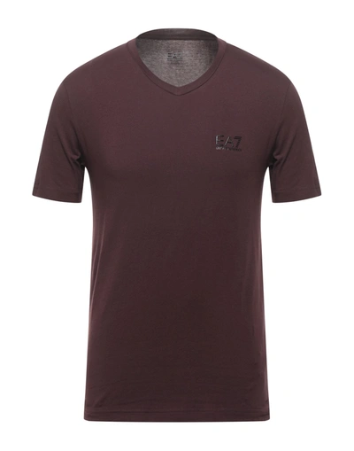 Ea7 T-shirts In Maroon