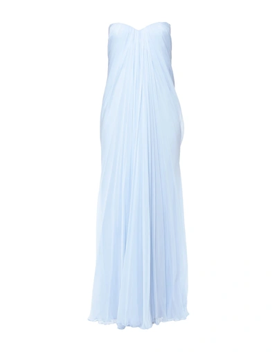 Alexander Mcqueen Long Dresses In Sky Blue