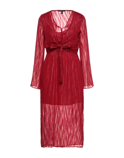 Armani Exchange Midi Dresses In Red