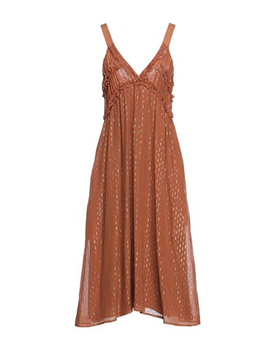 L'autre Chose Midi Dresses In Brown