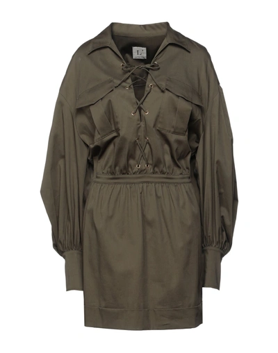 L'autre Chose Short Dresses In Military Green