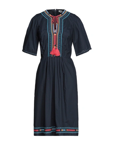 Talitha Midi Dresses In Dark Blue