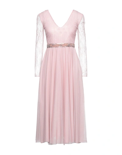 Patrizia Pepe Sera Midi Dresses In Pastel Pink