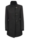 Fay Romantic Coat In Black In Soft Wool Blend Fabric In Black