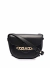 MICHAEL MICHAEL KORS BLACK LEATHER CROSSBODY BAG WITH CHAIN DETAIL,32F1GHC1L001