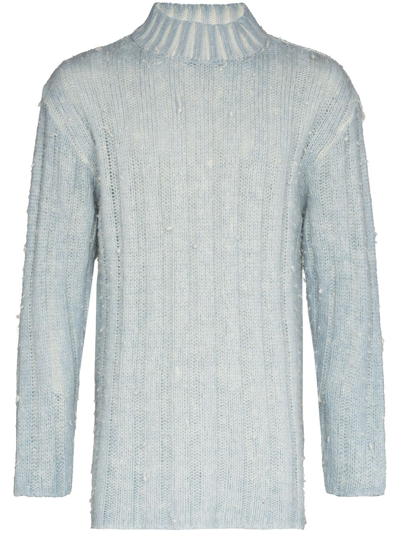 Our Legacy Ice Blue Ribbed Crew-neck Pullover