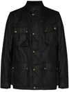 Belstaff Waxed Belted Jacket In Schwarz