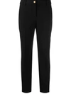BOUTIQUE MOSCHINO MID-RISE SLIM-FIT TROUSERS