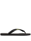 Vetements Logo Thong Sandals In Black