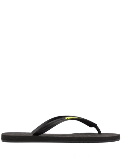 Vetements Logo Thong Sandals In Black