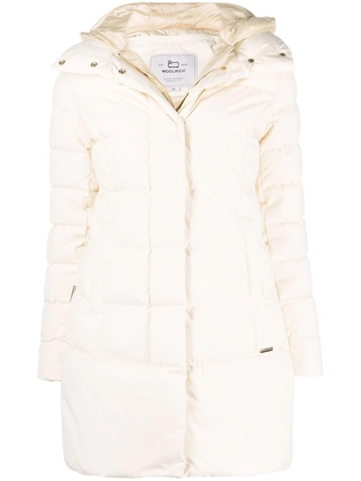 Woolrich Fitted Padded Coat In Nude