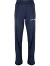 Palm Angels Woman Navy Blue Slim Classic Track Pant In Blau